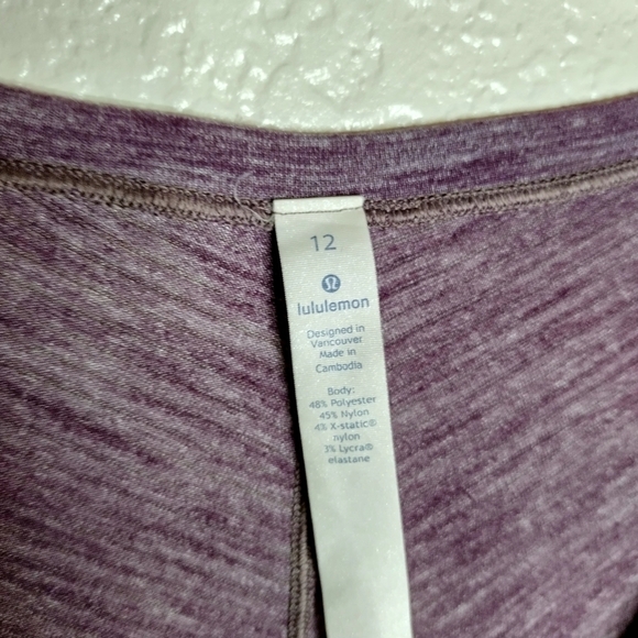 Lululemon deep crew neck long sleeve running shirt sz 12 - Picture 4 of 7